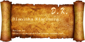 Dianiska Klarissza névjegykártya